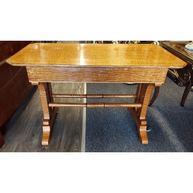 1940s Austrian Beidermeier One Drawer Desk With Tamo Wood For Sale - Image 10 of 11