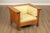 High Quality American Made, Solid Oak Frame Armchair With Custom Upholstered Cushions