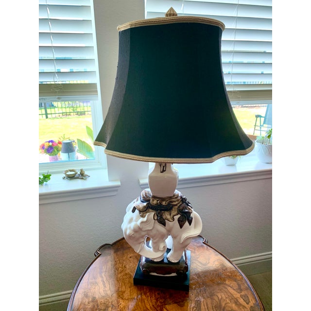 Hollywood Regency Elaborate Porcelain Lamp From Italy For Sale - Image 3 of 5