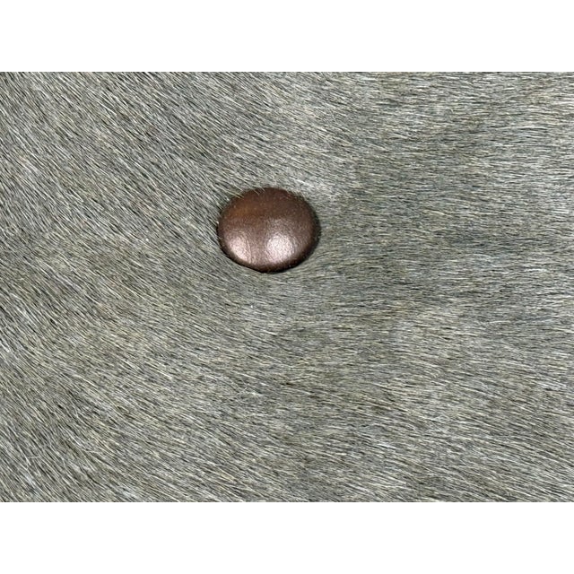 Lee Industries for Witford Hide + Leather Ottoman For Sale - Image 10 of 12