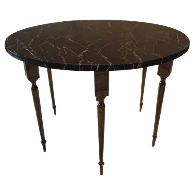 Small Mid-Century Marble Coffee Table For Sale