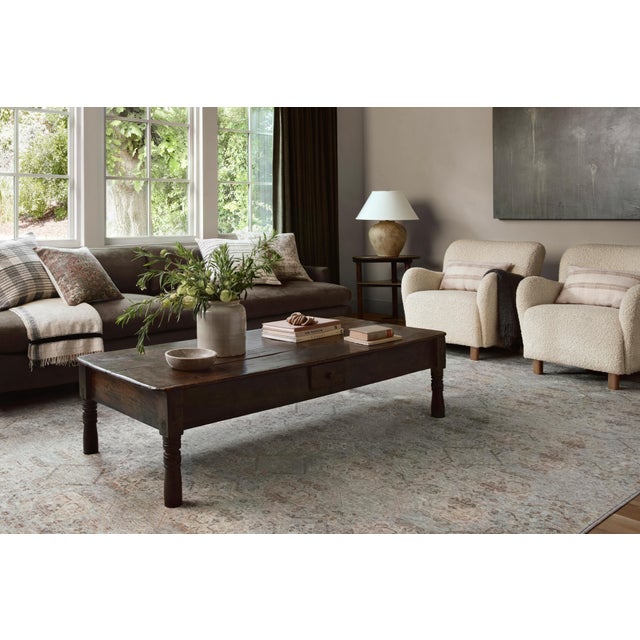 Contemporary Amber Lewis x Loloi Zuma Silver / Multi 18" x 18" Sample Rug For Sale - Image 3 of 7