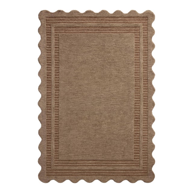 Chris Loves Julia x Loloi Scottie Mocha / Clay 18" x 18" Sample Rug For Sale