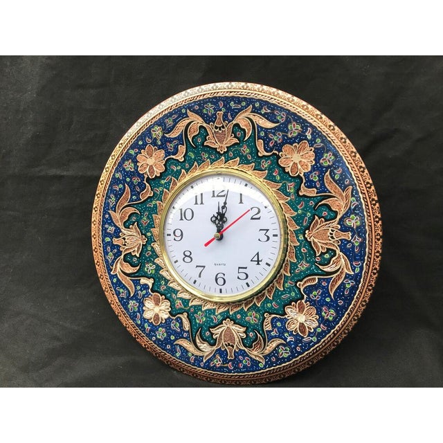 Hand Made Inlaid Wall Clock For Sale - Image 5 of 9