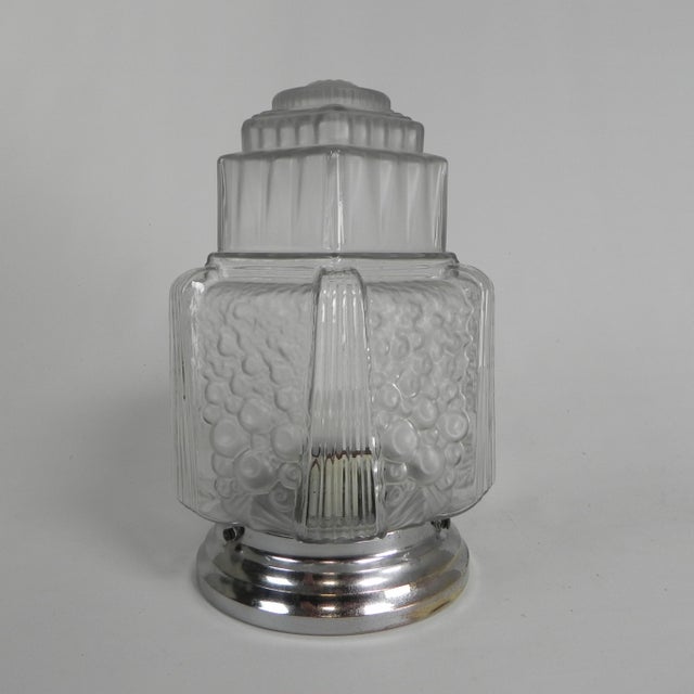 Art Deco Glass Skyscraper Ceiling Lamp by Francis Hubert for Muller Freres, 1930s For Sale - Image 4 of 18
