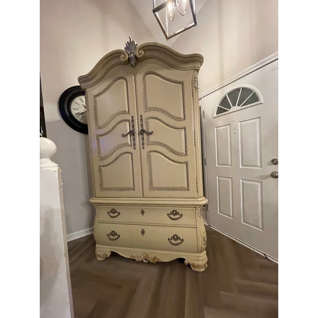Thomasville Thomasville Bellasera Collection Wardrobe Armoire in Riviera Pearl For Sale - Image 4 of 11