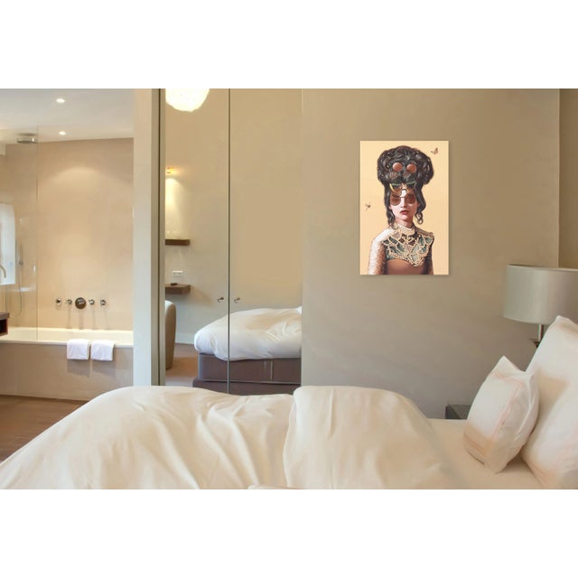 Textile "Autumn" Contemporary Surrealist Figurative Acrylic Painting by Carlos Gamez De Francisco For Sale - Image 7 of 9