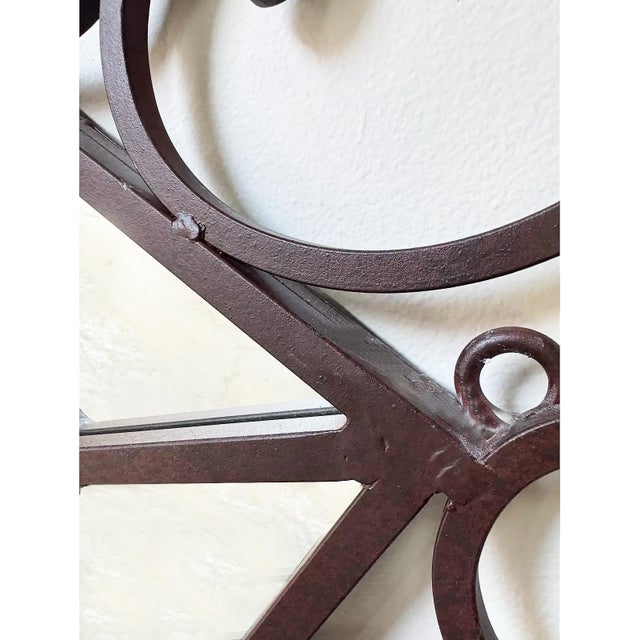 Monumental Ornate Vintage Scrolled Iron Wall Mirror For Sale In Miami - Image 6 of 8