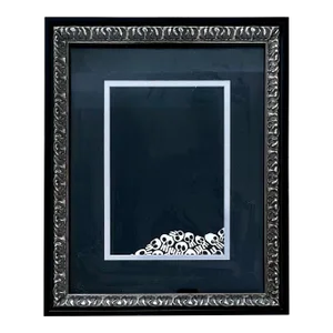 Black and White Minimalist Print with Skulls