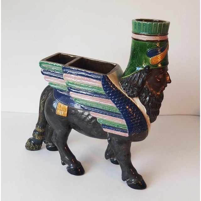 Lamassu Ceramic Vase by Gerbing and Stephan For Sale - Image 13 of 13