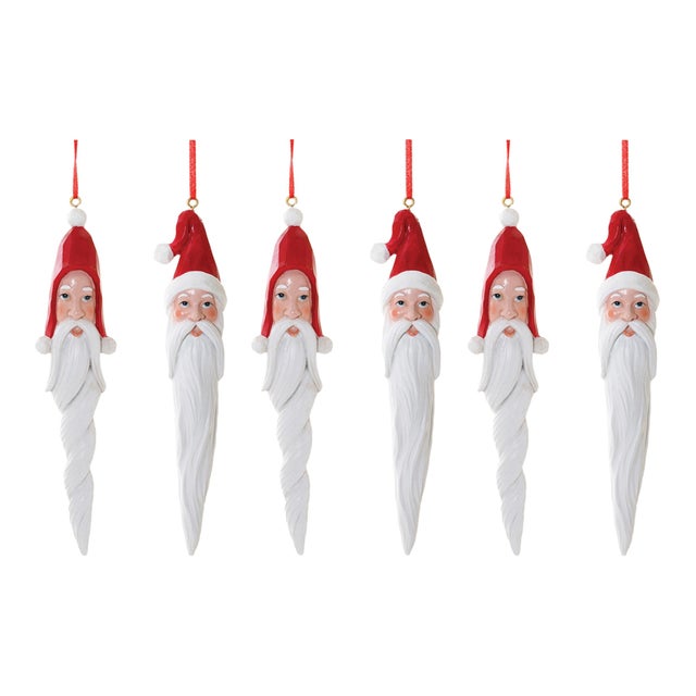 Bring festive charm to your Christmas tree with this beautifully crafted Carved Santa Drop Ornament Set. Featuring...