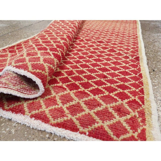 Brick Red Galerie Shabab Collection Mid-20th Century Turkish Anatolian Runner For Sale - Image 8 of 8