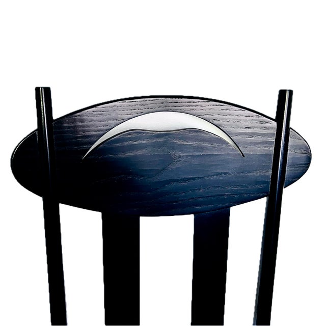 1990s Charles Rennie Mackintosh "Argyle" Chair, Vintage 1990s Alivar Model 854 L1 – With Black Leather Seat For Sale - Image 5 of 13