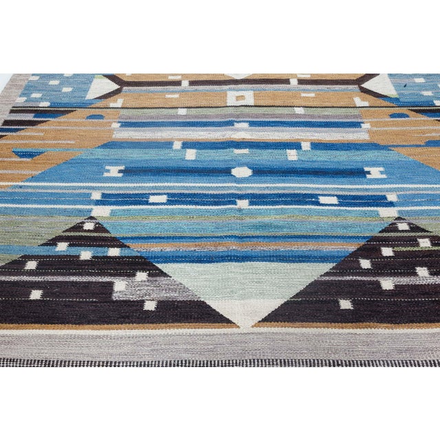 Modern Swedish Design Flat Weave Wool Rug by Doris Leslie Blau For Sale In New York - Image 6 of 7