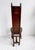 Brown Vintage Gothic Revival Oak Hall Chair With Carved Back and Casters For Sale - Image 8 of 12