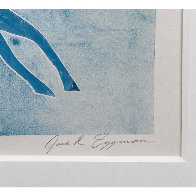 Contemporary Jack R. Eggman Signed Original Monotype of Horses, Framed For Sale - Image 3 of 5