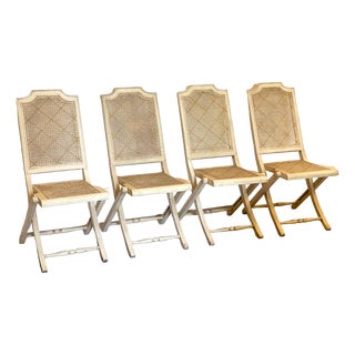 Lacquered Folding Chairs, Set of 4 For Sale