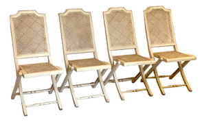 Lacquered Folding Chairs, Set of 4