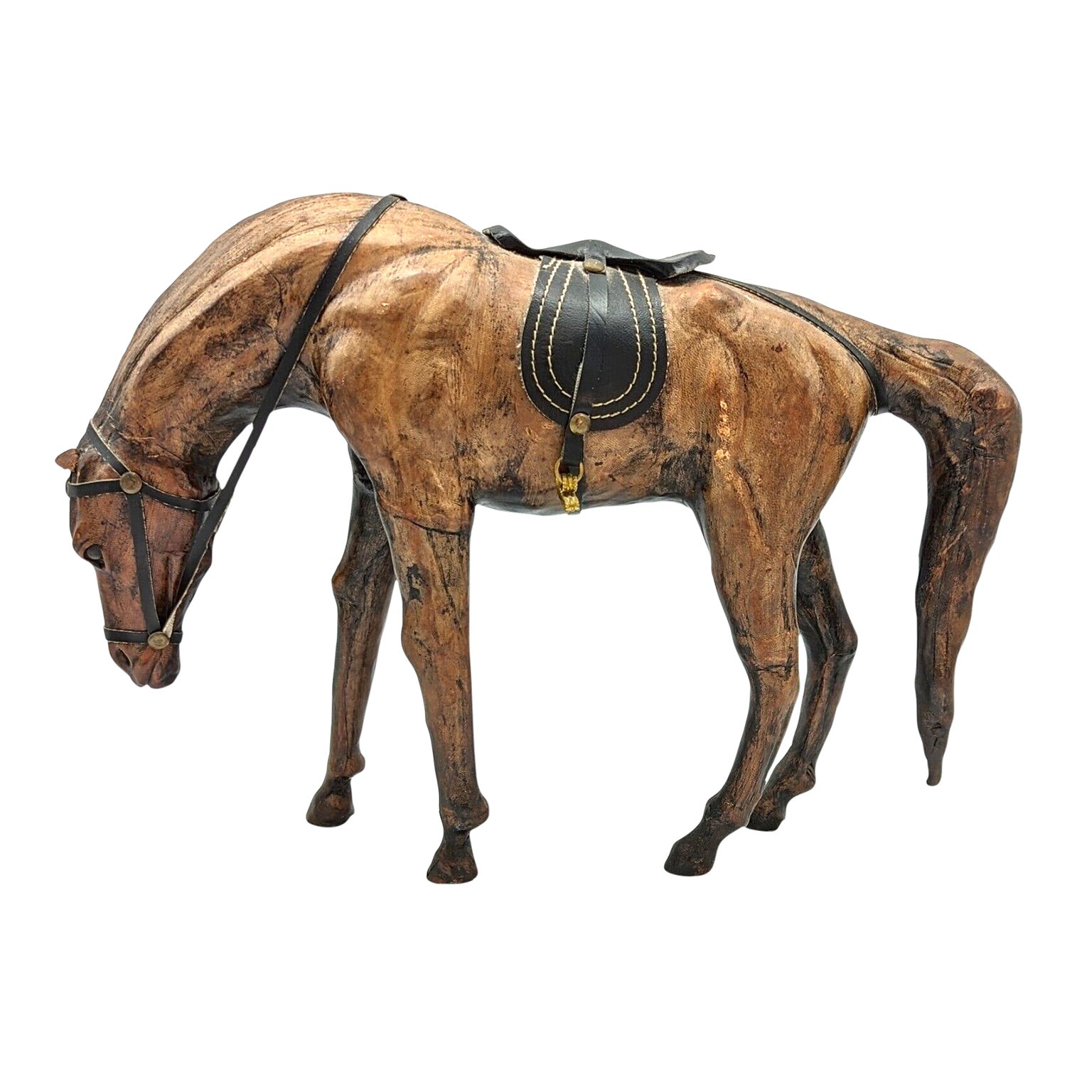 Vintage 1960s70s Leather Wrapped Horse Figurine 118 Scale Includes