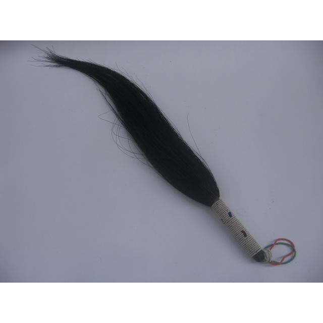 Late 20th Century African Horse Hair Fly Whisk With Beaded Handle