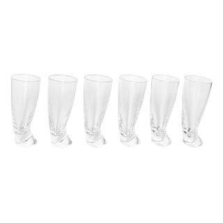 Glass Liqueur Glasses by Angelo Mangiarotti for Cristalleria Colle, 1991, Set of 6 For Sale