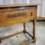 Late 20th Century English Golden Oak Turned Leg Side Table With Stretcher Base and Drawer For Sale - Image 10 of 11