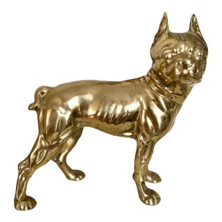 Vintage Solid Brass Boston Terrier For Sale