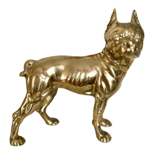 Vintage Solid Brass Boston Terrier