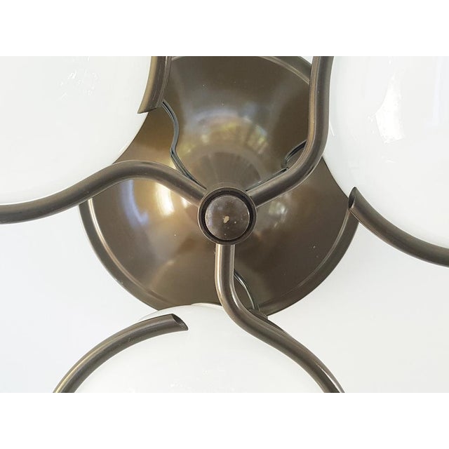 Model 2042/3 Ceiling Lamp in Brown and Bronze Metal with Sandblasted Glass Shades by Sarfatti for Arteluce, 1963 For Sale - Image 9 of 14