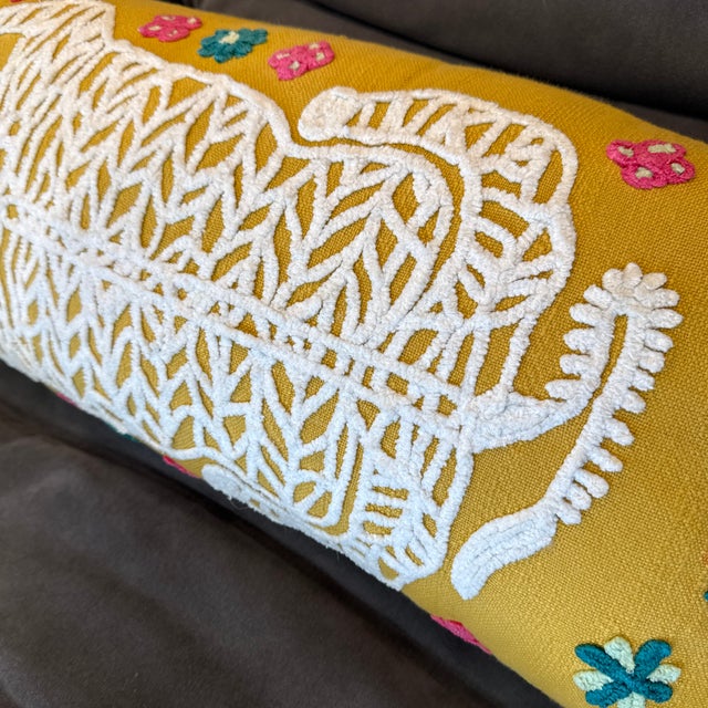 Anthropologie Embroidered Gael Tiger Lumbar Pillow For Sale In San Francisco - Image 6 of 12