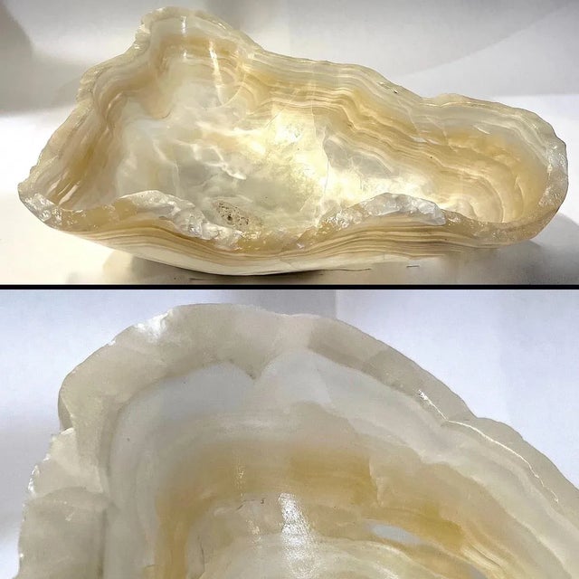 Vintage Carved Onyx Live Edge Bowl For Sale - Image 4 of 12