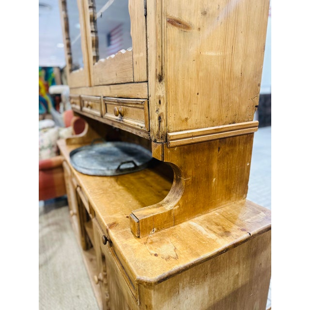Brown Antique Pine Hutch For Sale - Image 8 of 12