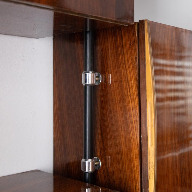 Floor-to-Ceiling Bookcase with Lighting Elements, in Restored conditions. Designed 1960 to 1969