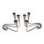 Mid 20th Century Sterling Silver Pair of Bauhaus Candlesticks With 3 Candles Each For Sale