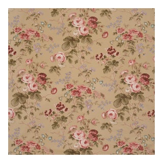 Schumacher Salisbury Chintz Fabric in Tobacco For Sale
