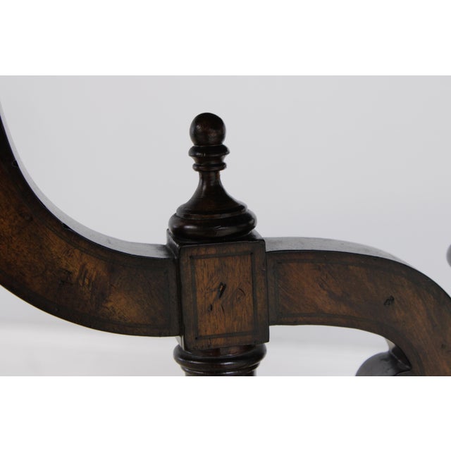 Maitland Smith Round Mahogany Pedestal Lamp Table For Sale - Image 11 of 16