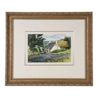 Late 20th Century Framed Print of William Mangum's "White Cottage at Fork" For Sale