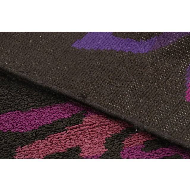 Textile Vintage Scandinavian Rya Rug in Pink & Blue Abstract Field - Rug & Kilim For Sale - Image 7 of 7