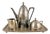 Art Deco Silvered Brass Coffee Set with Tray from Carl Deffner, 1920s, Set of 4 For Sale