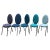 Textile Oval Backrest Chairs, Italy, 1960s, Set of 5 For Sale - Image 7 of 7