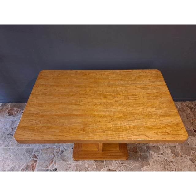 1950s Ash Dining Table with Central Leg, Italy, 1950s For Sale - Image 5 of 9