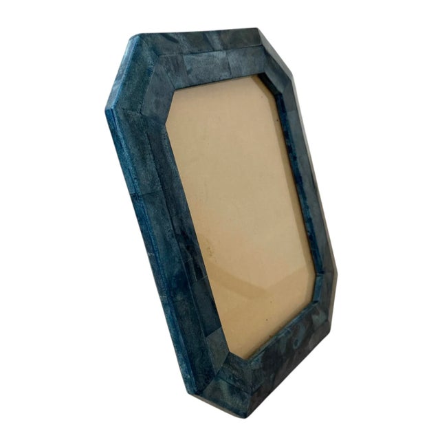 Blue Vintage Heavy Blue Coral Picture Frame For Sale - Image 8 of 9