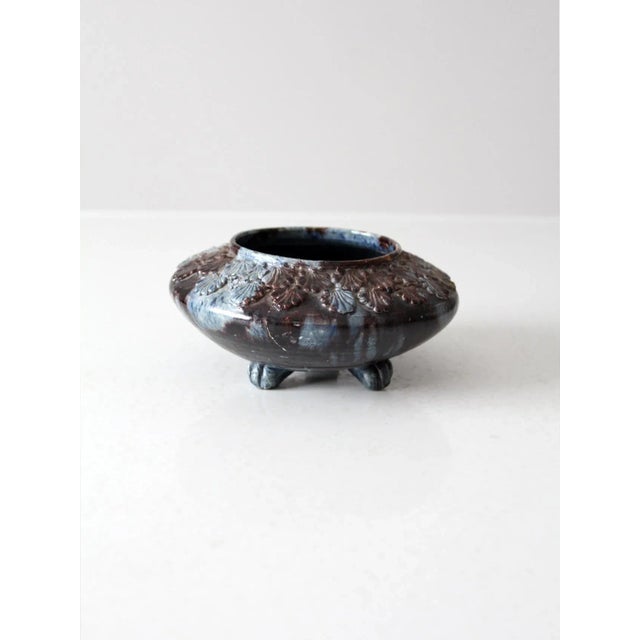 Mid-Century Modern Antique Three Footed Bowl Vase For Sale - Image 3 of 9