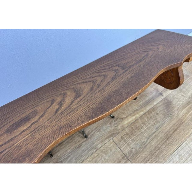 Vintage French Oak Wall-Mounted 4-Hook Coat Rack For Sale - Image 9 of 12