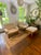 The seats and backrests have been fully restored and reupholstered in an elegant, slightly heathered cream fabric with...