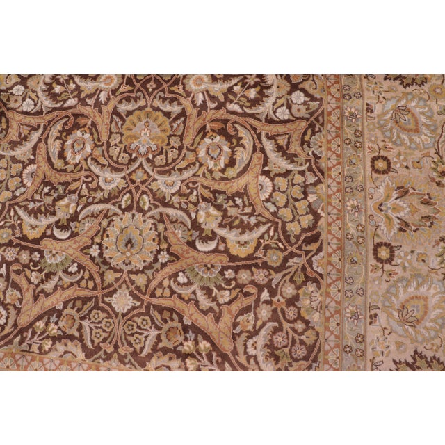 1990s 1990's Floral Pak-Persian Brown/Beige Wool Rug - 8'0'' X 10'2'' For Sale - Image 5 of 9