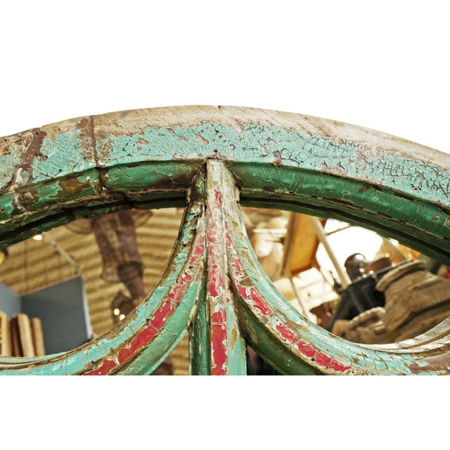 Antique Wood Painted Transom Mirror For Sale In Los Angeles - Image 6 of 7