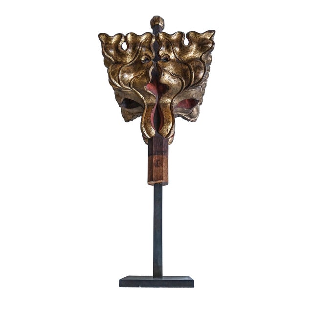 Gold Polychromed Neo-Gothic Finial, Giltwood, Belgium, Circa 1800 For Sale - Image 8 of 15