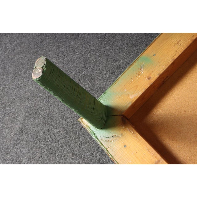 Vintage Mint Green Jute Wrapped Wooden Coffee / Cocktail Table For Sale - Image 18 of 18