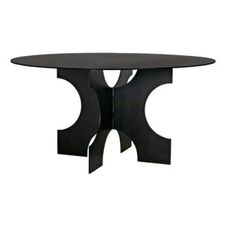 NOIR Element Dining Table, Black Metal For Sale